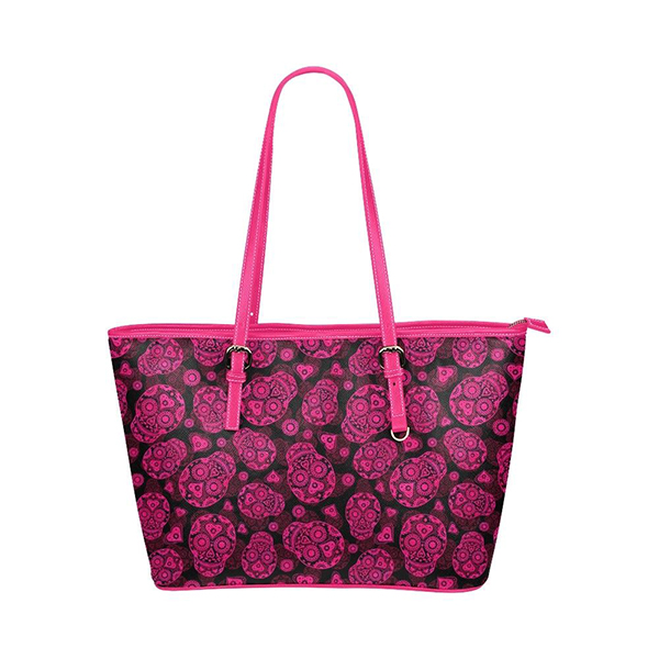 Flower print leather waterproof handbag