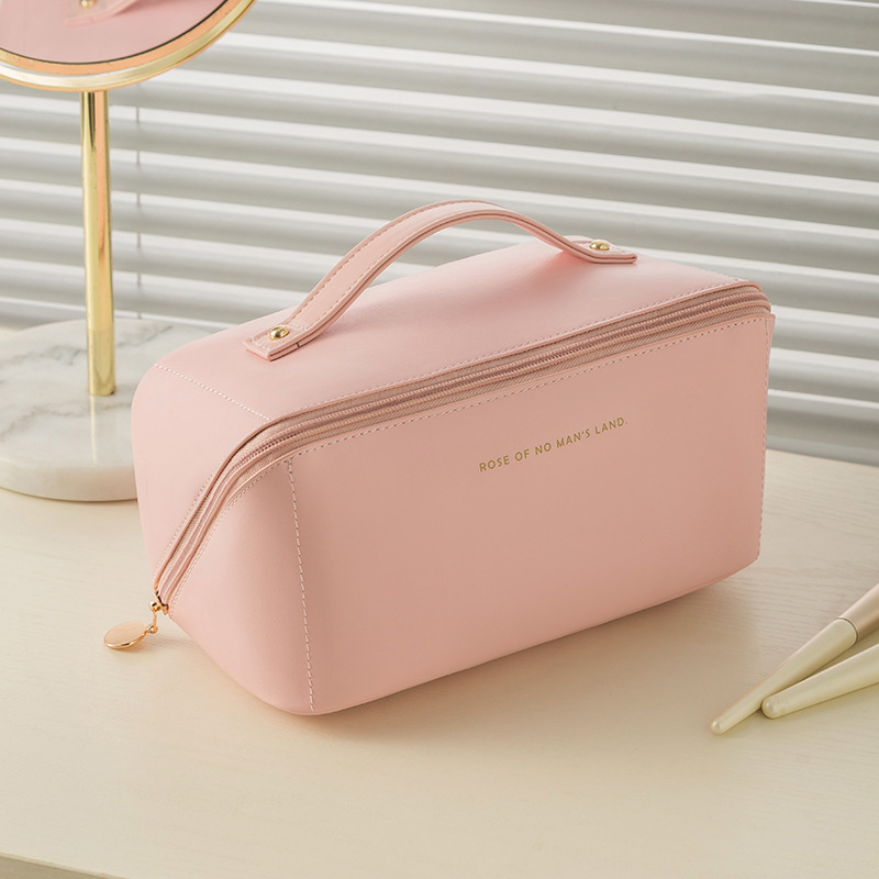 Pu Leather  Cosmetic Bag Travel Makeup Bag with Zipper Cosmetic Organizer for Women and Girls
