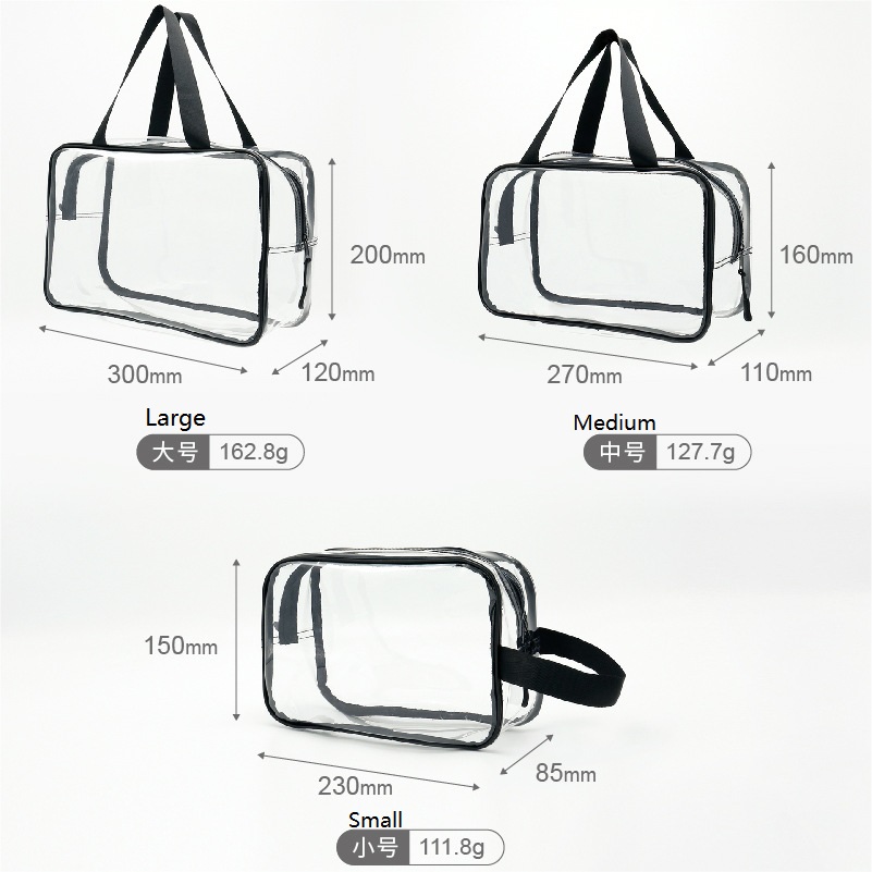 Waterproof Pvc Cosmetic Bag Toilet Bag With Zipper custom Pvc Cosmetic Bag Reach Passed transparent Storage Bag