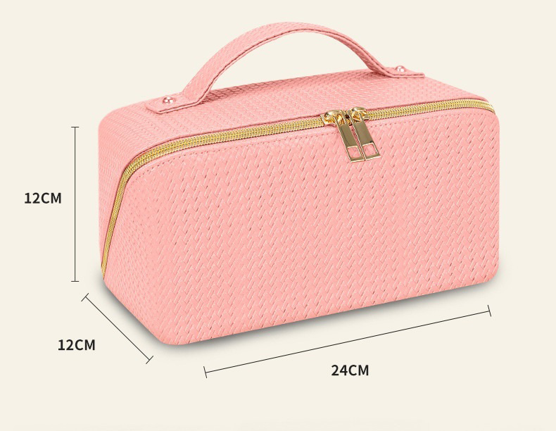 Custom Waterproof Large Capacity Portable Travel Pu Leather Women Luxury Toiletry Beauty Cosmetic Makeup Pouch Bag with Logo