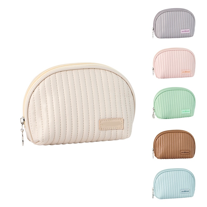 New Design PU Waterproof Custom Luxury Large Capacity Leather Pouch Toiletry Travel Cosmetic Makeup Bag