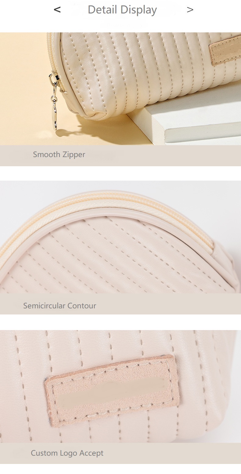 New Design PU Waterproof Custom Luxury Large Capacity Leather Pouch Toiletry Travel Cosmetic Makeup Bag